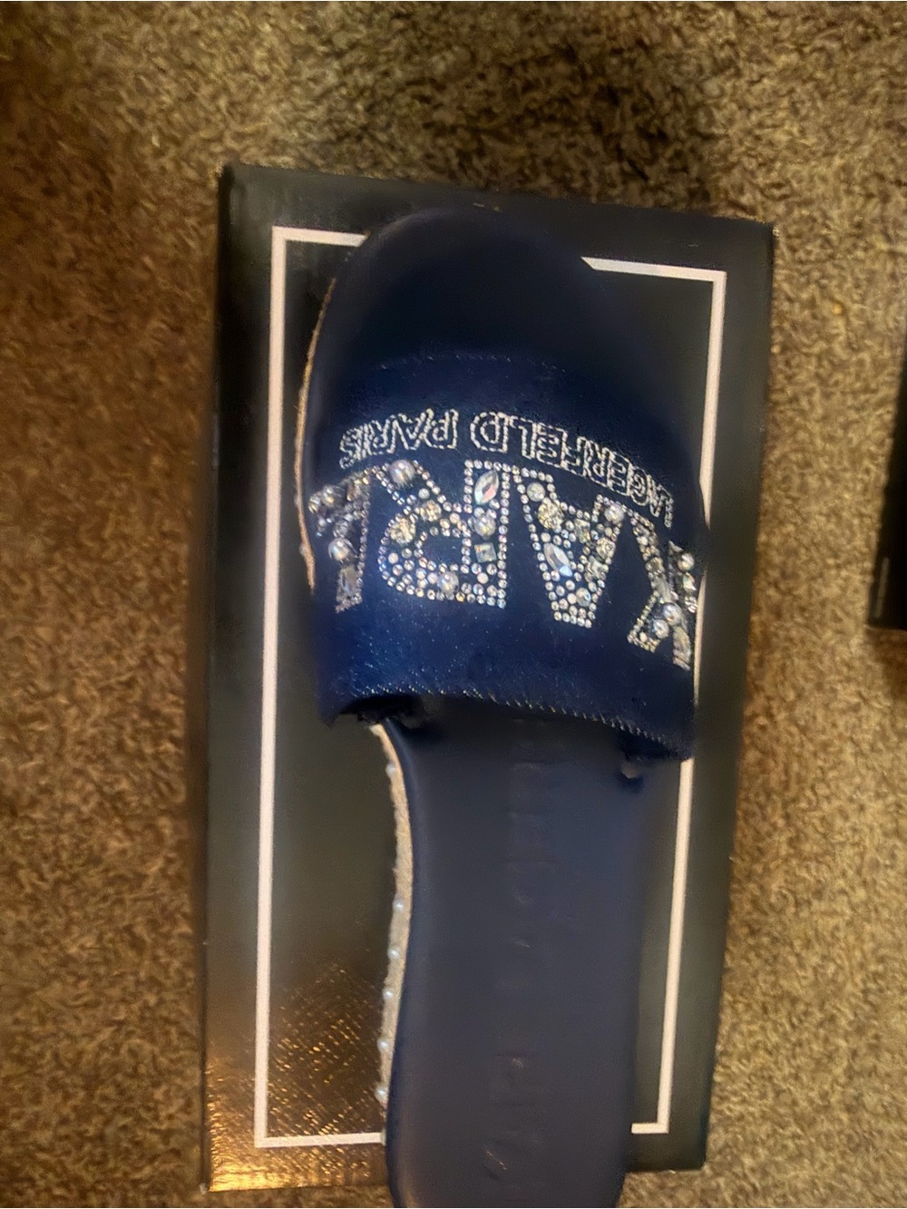 Karl Lagerfeld Denim Blue Slide Sandal